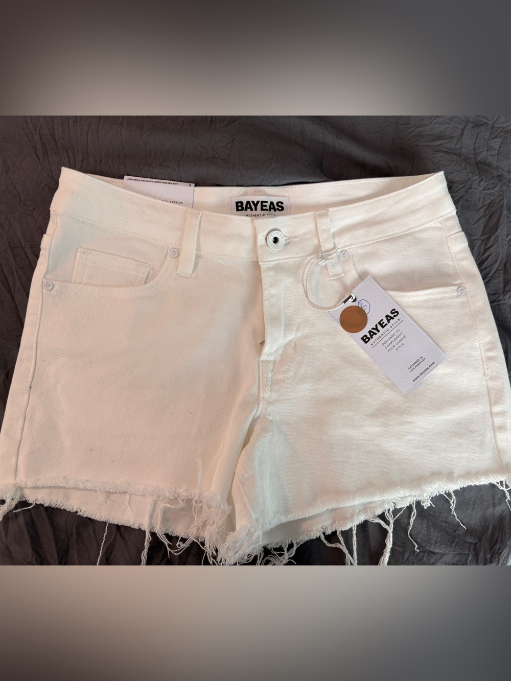 Bayeas Lisa mid rise shorts with raw hem size Small. NWT